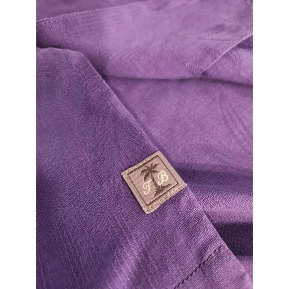 Tommy Bahama 100% Silk Tropical Textured Button Down Shirt Sz L - Picture 5 of 10